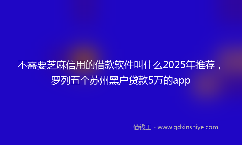 不需要芝麻信用的借款软件叫什么2025年推荐，罗列五个苏州黑户贷款5万的app
