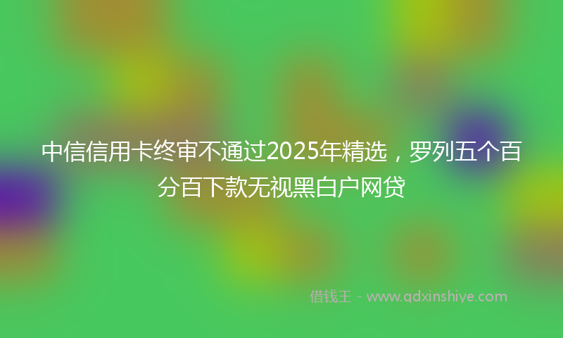 中信信用卡终审不通过2025年精选，罗列五个百分百下款无视黑白户网贷