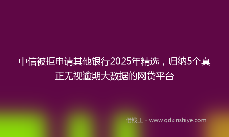 中信被拒申请其他银行2025年精选，归纳5个真正无视逾期大数据的网贷平台