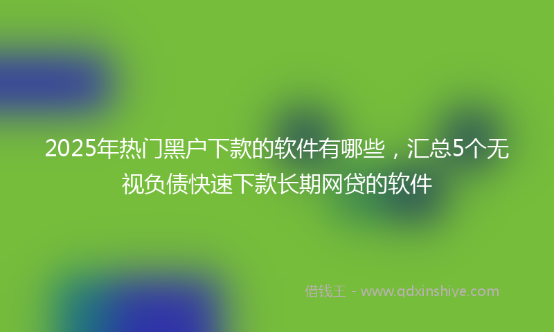 2025年热门黑户下款的软件有哪些，汇总5个无视负债快速下款长期网贷的软件