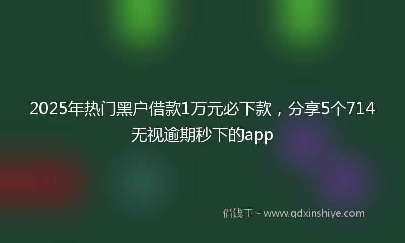 2025年热门黑户借款1万元必下款，分享5个714无视逾期秒下的app