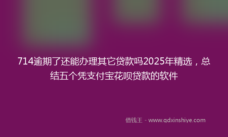 714逾期了还能办理其它贷款吗2025年精选，总结五个凭支付宝花呗贷款的软件