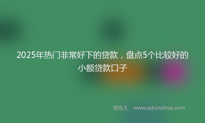 2025年热门非常好下的贷款，盘点5个比较好的小额贷款口子