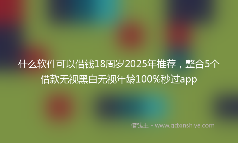 什么软件可以借钱18周岁2025年推荐，整合5个借款无视黑白无视年龄100%秒过app