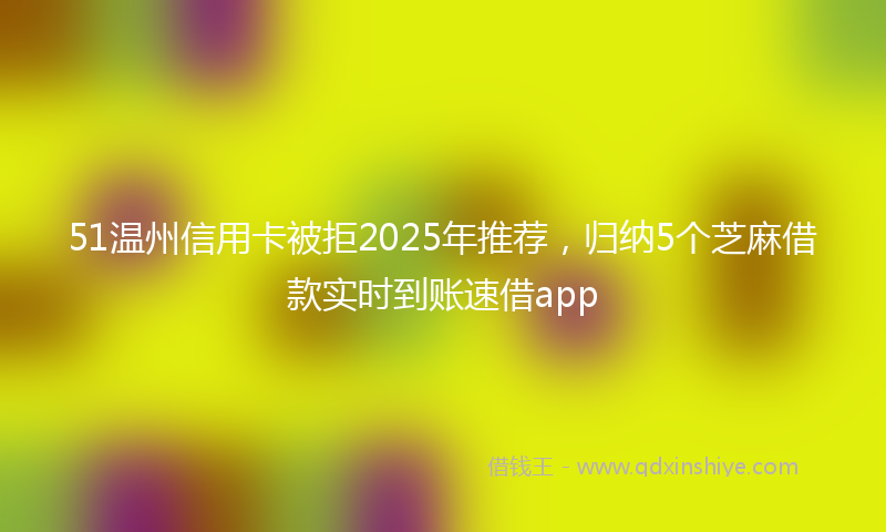 51温州信用卡被拒2025年推荐，归纳5个芝麻借款实时到账速借app