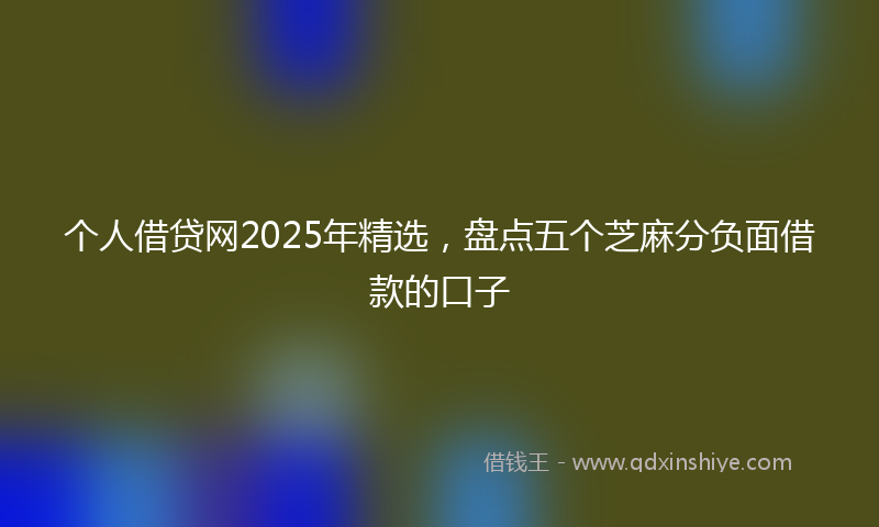 个人借贷网2025年精选，盘点五个芝麻分负面借款的口子