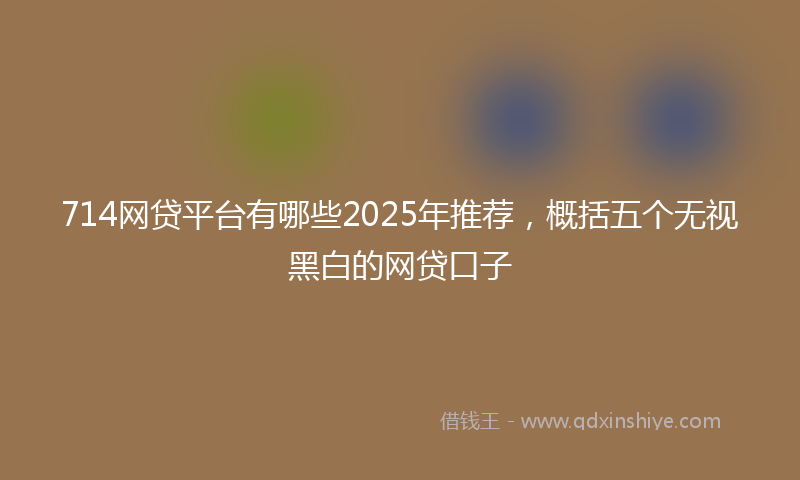 714网贷平台有哪些2025年推荐，概括五个无视黑白的网贷口子