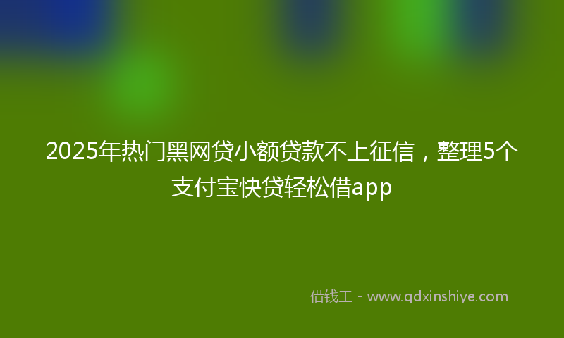 2025年热门黑网贷小额贷款不上征信，整理5个支付宝快贷轻松借app