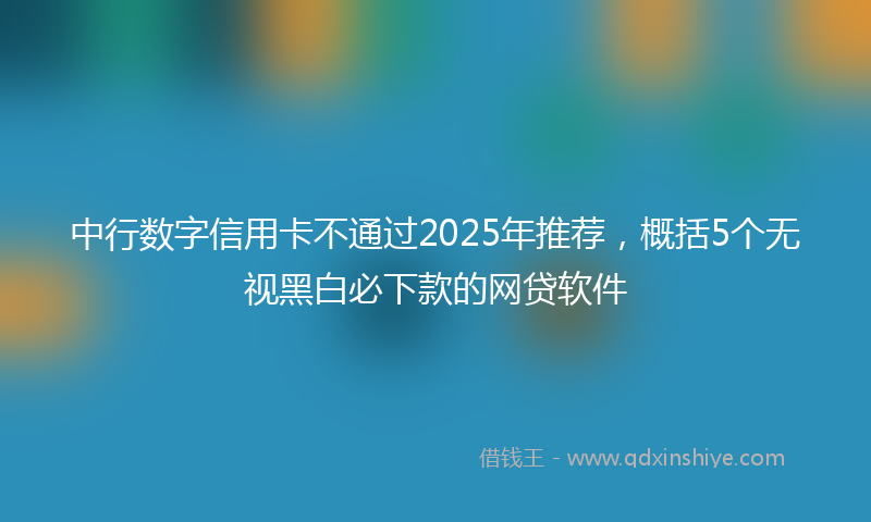 中行数字信用卡不通过2025年推荐，概括5个无视黑白必下款的网贷软件