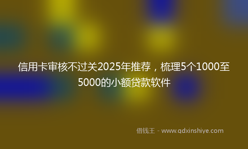 信用卡审核不过关2025年推荐，梳理5个1000至5000的小额贷款软件