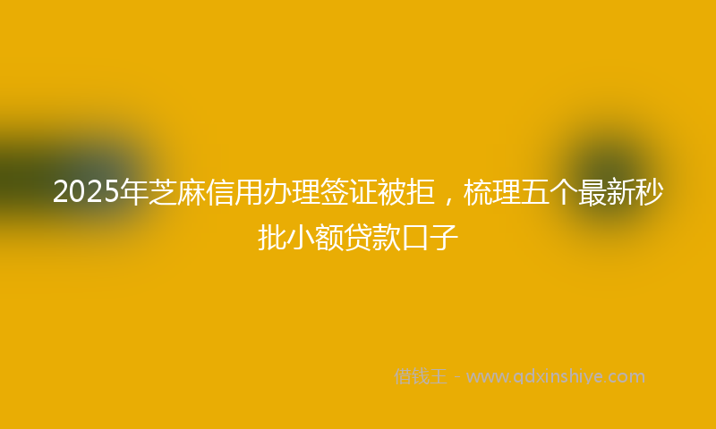 2025年芝麻信用办理签证被拒，梳理五个最新秒批小额贷款口子