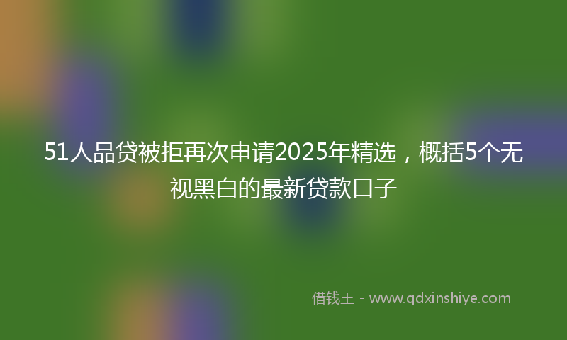 51人品贷被拒再次申请2025年精选，概括5个无视黑白的最新贷款口子