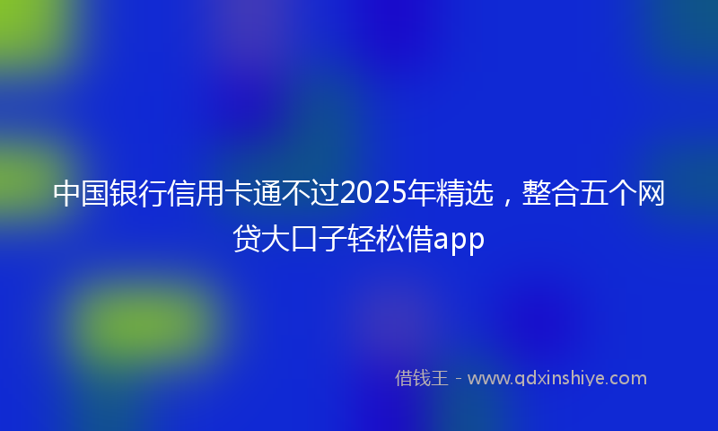 中国银行信用卡通不过2025年精选，整合五个网贷大口子轻松借app