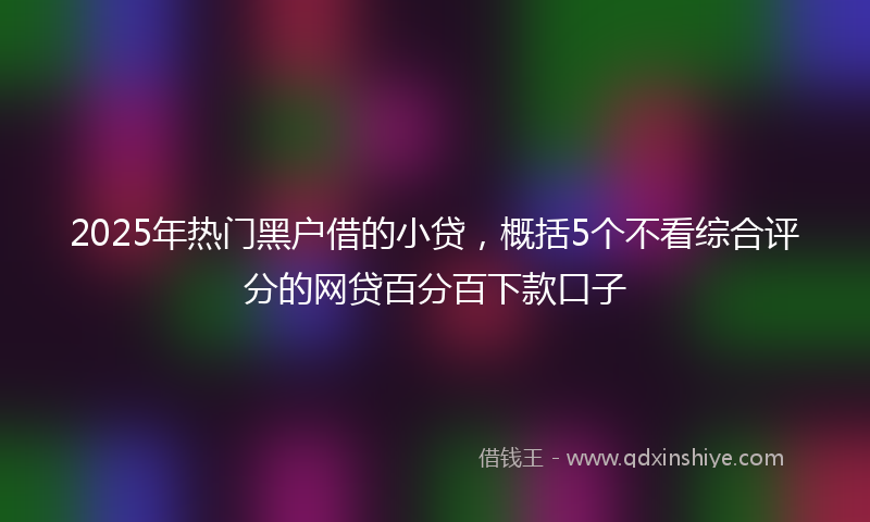 2025年热门黑户借的小贷，概括5个不看综合评分的网贷百分百下款口子