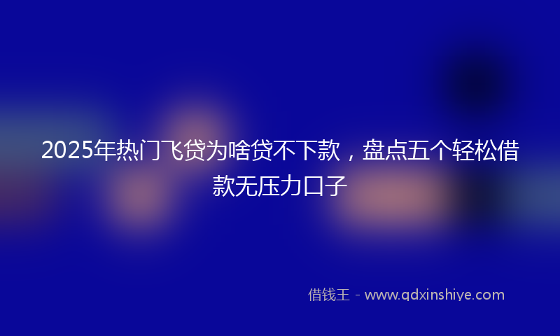 2025年热门飞贷为啥贷不下款，盘点五个轻松借款无压力口子