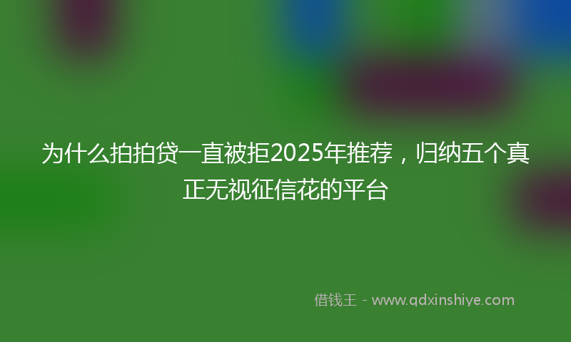 为什么拍拍贷一直被拒2025年推荐，归纳五个真正无视征信花的平台
