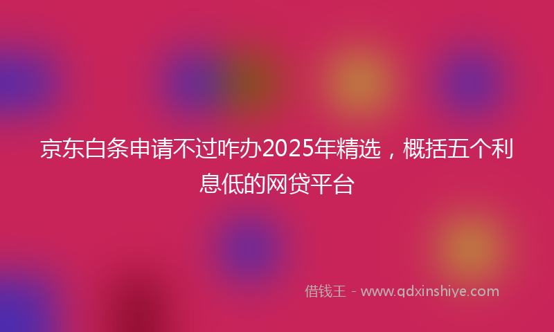 京东白条申请不过咋办2025年精选，概括五个利息低的网贷平台