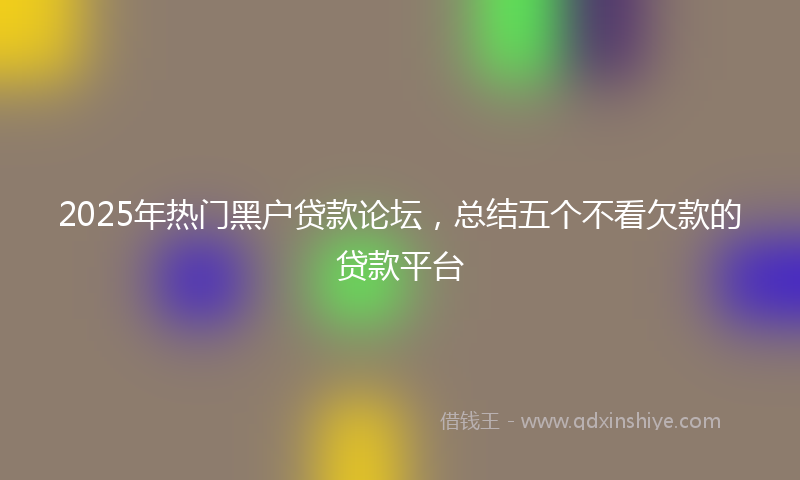 2025年热门黑户贷款论坛，总结五个不看欠款的贷款平台