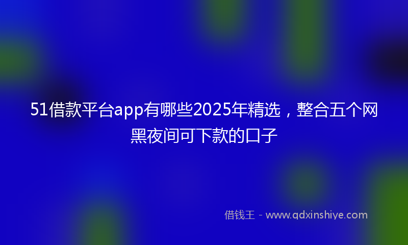 51借款平台app有哪些2025年精选，整合五个网黑夜间可下款的口子