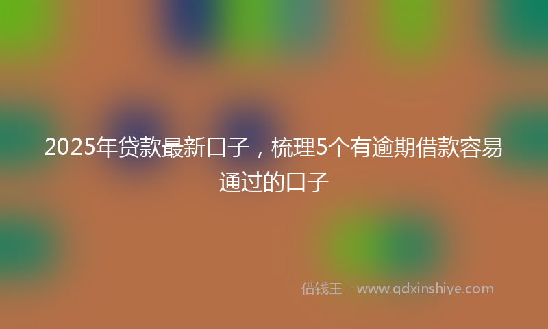 2025年贷款最新口子，梳理5个有逾期借款容易通过的口子