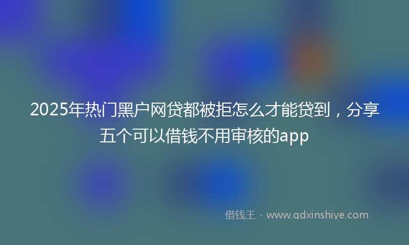 2025年热门黑户网贷都被拒怎么才能贷到，分享五个可以借钱不用审核的app