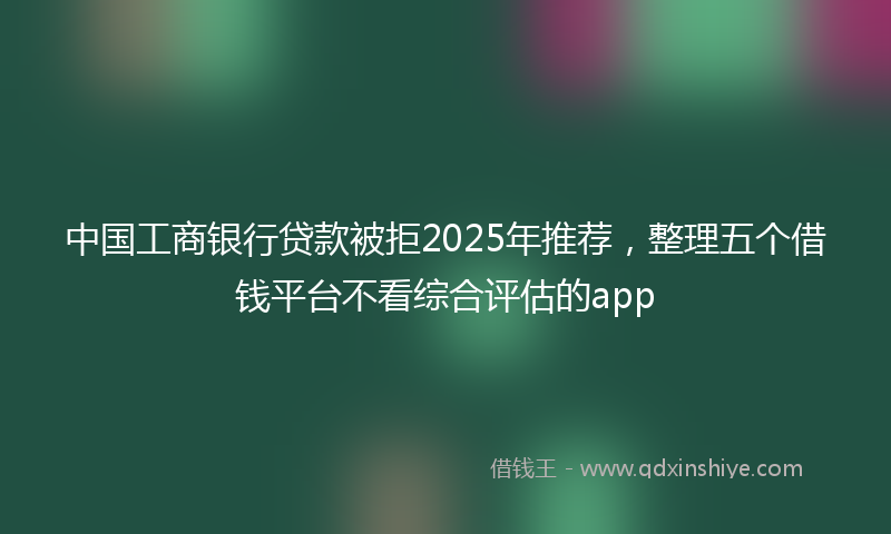 中国工商银行贷款被拒2025年推荐，整理五个借钱平台不看综合评估的app