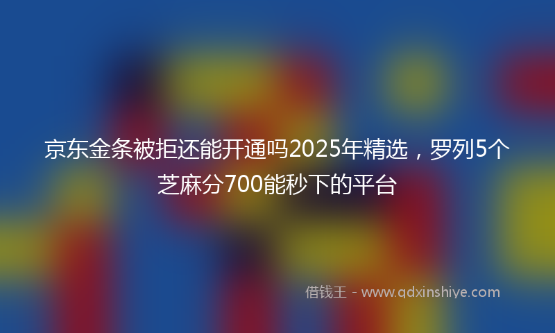 京东金条被拒还能开通吗2025年精选，罗列5个芝麻分700能秒下的平台