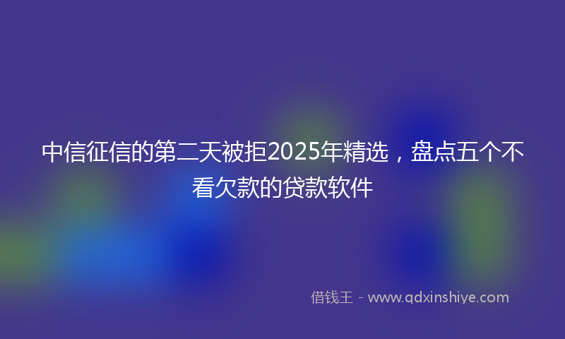 中信征信的第二天被拒2025年精选，盘点五个不看欠款的贷款软件
