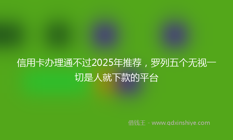 信用卡办理通不过2025年推荐，罗列五个无视一切是人就下款的平台