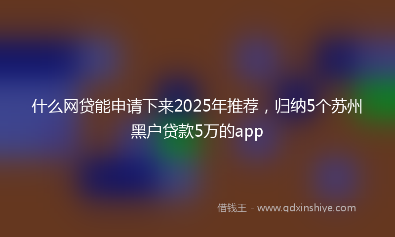 什么网贷能申请下来2025年推荐，归纳5个苏州黑户贷款5万的app