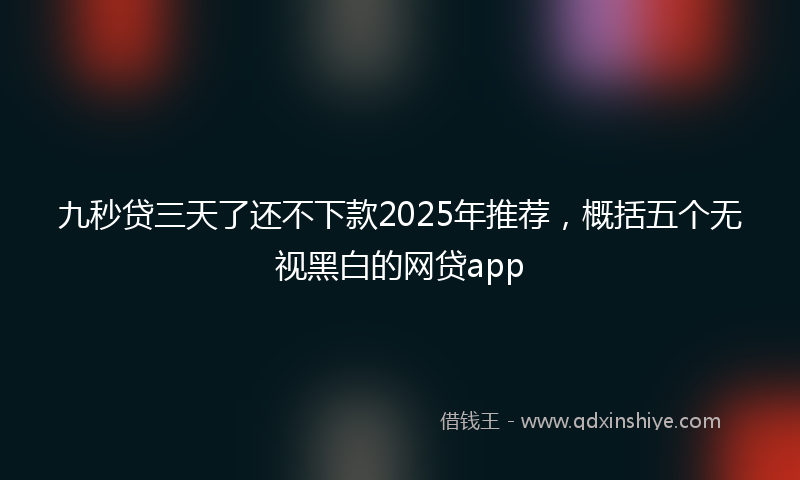 九秒贷三天了还不下款2025年推荐，概括五个无视黑白的网贷app