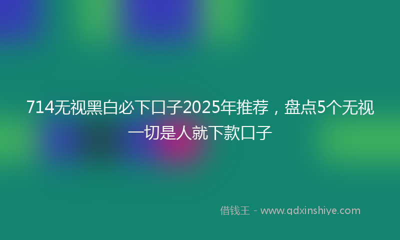 714无视黑白必下口子2025年推荐，盘点5个无视一切是人就下款口子