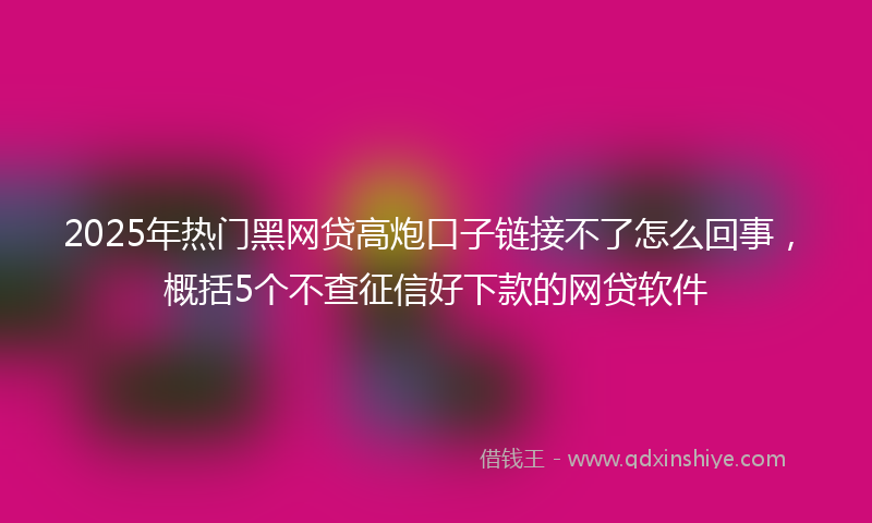 2025年热门黑网贷高炮口子链接不了怎么回事，概括5个不查征信好下款的网贷软件