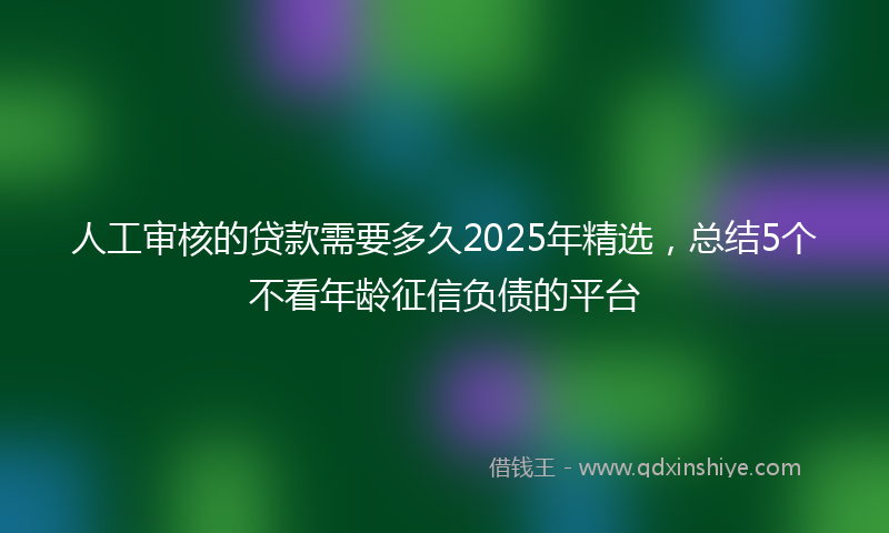 人工审核的贷款需要多久2025年精选，总结5个不看年龄征信负债的平台