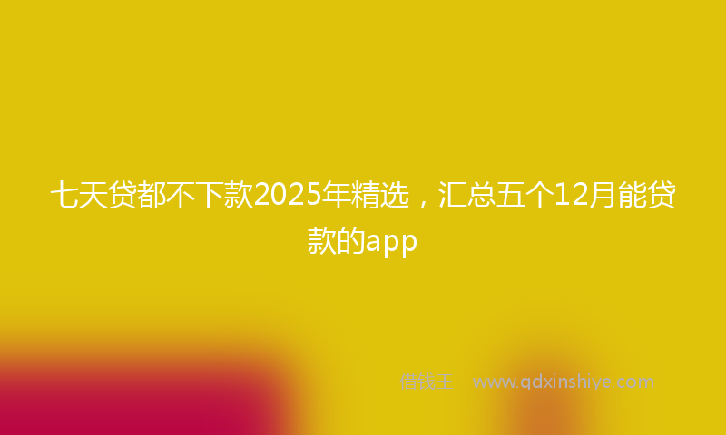 七天贷都不下款2025年精选，汇总五个12月能贷款的app
