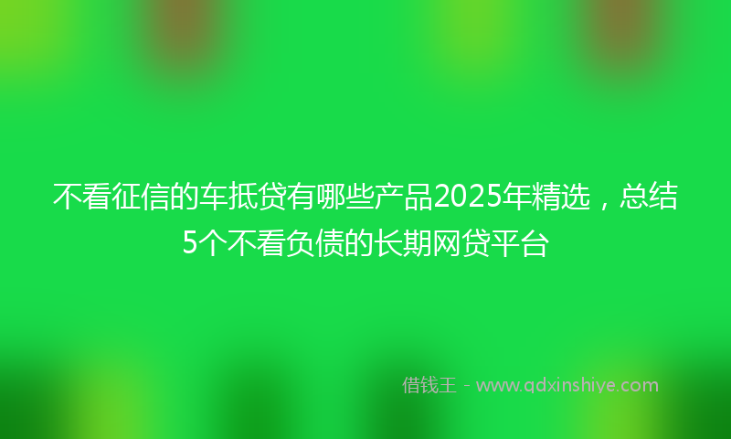 不看征信的车抵贷有哪些产品2025年精选，总结5个不看负债的长期网贷平台