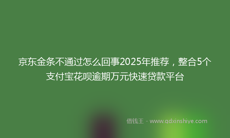 京东金条不通过怎么回事2025年推荐，整合5个支付宝花呗逾期万元快速贷款平台