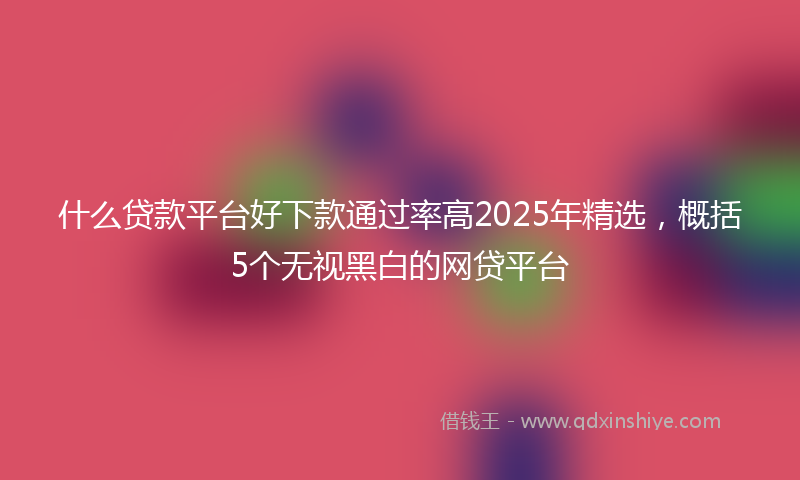 什么贷款平台好下款通过率高2025年精选，概括5个无视黑白的网贷平台
