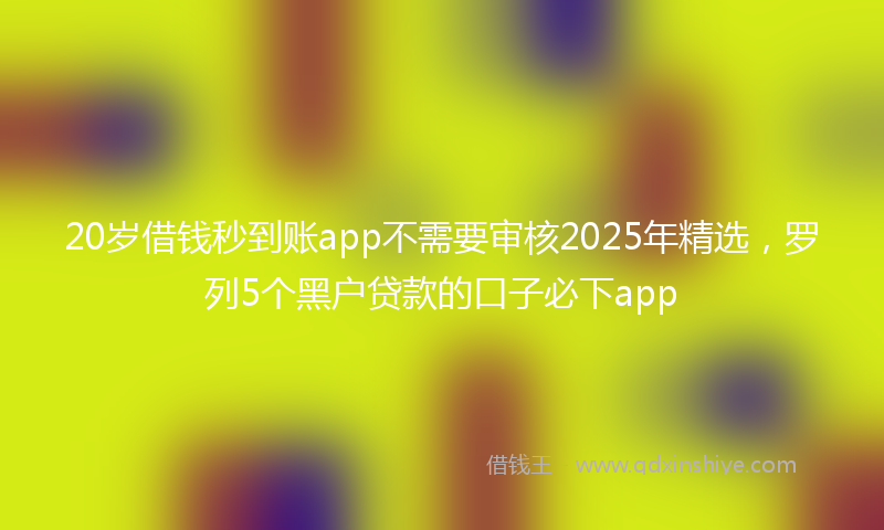 20岁借钱秒到账app不需要审核2025年精选，罗列5个黑户贷款的口子必下app