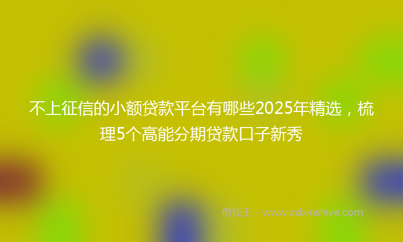 不上征信的小额贷款平台有哪些2025年精选，梳理5个高能分期贷款口子新秀