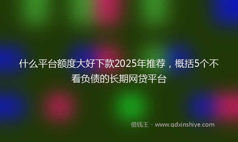 什么平台额度大好下款2025年推荐，概括5个不看负债的长期网贷平台