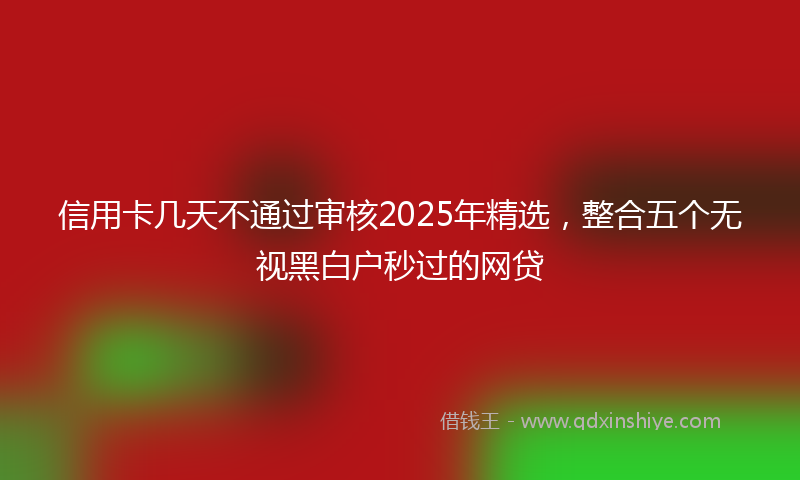 信用卡几天不通过审核2025年精选，整合五个无视黑白户秒过的网贷