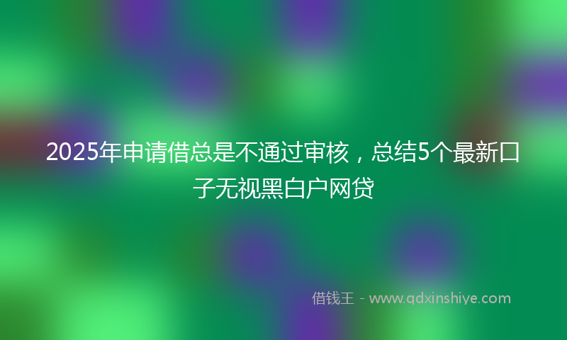 2025年申请借总是不通过审核，总结5个最新口子无视黑白户网贷