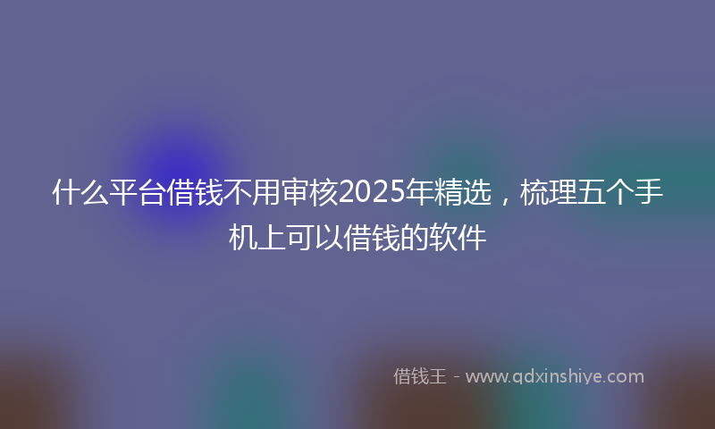 什么平台借钱不用审核2025年精选，梳理五个手机上可以借钱的软件