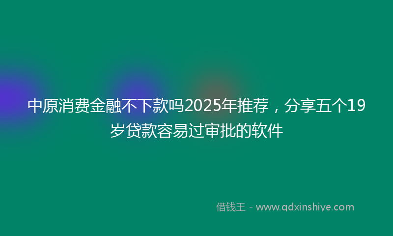 中原消费金融不下款吗2025年推荐，分享五个19岁贷款容易过审批的软件