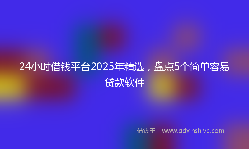 24小时借钱平台2025年精选，盘点5个简单容易贷款软件