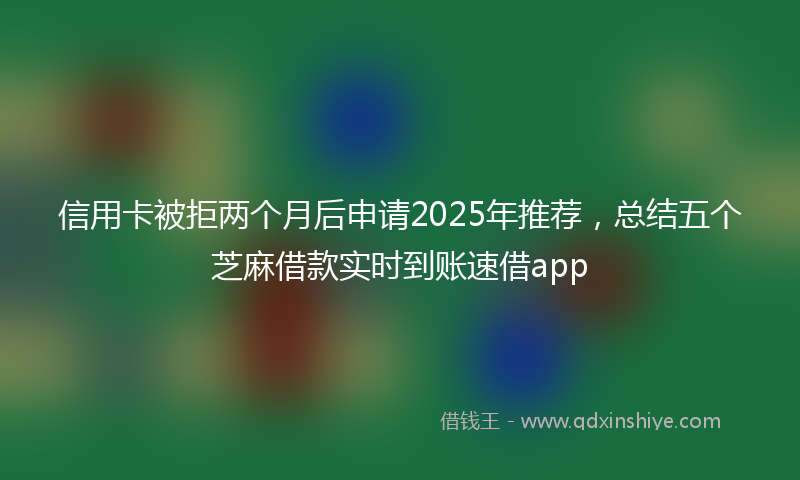 信用卡被拒两个月后申请2025年推荐，总结五个芝麻借款实时到账速借app