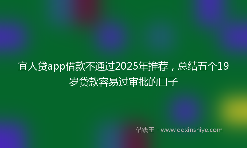 宜人贷app借款不通过2025年推荐，总结五个19岁贷款容易过审批的口子