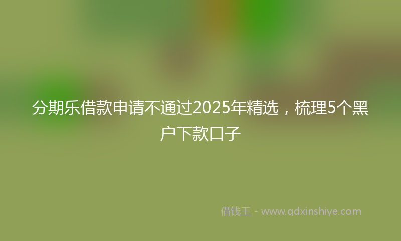 分期乐借款申请不通过2025年精选，梳理5个黑户下款口子