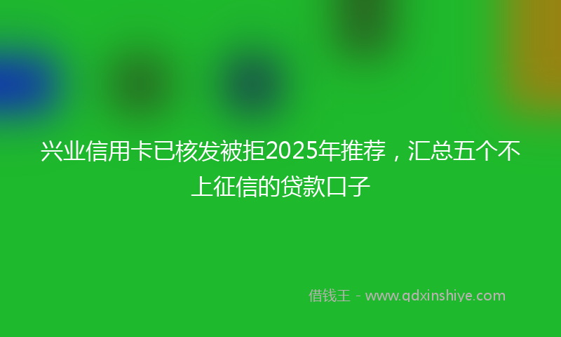 兴业信用卡已核发被拒2025年推荐，汇总五个不上征信的贷款口子